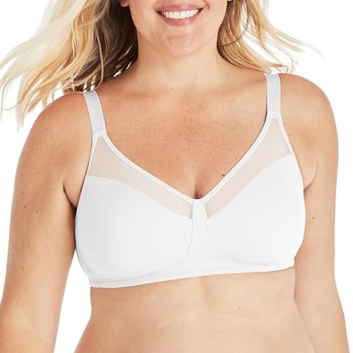 PLAYTEX Womens 18 Hour Smoothing Wirefree Us4697 Minimizer Bra, White, 36C US