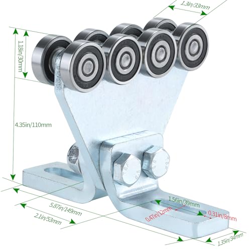 Fuperoo Electric Hoist 8 Wheel Trolley Assembly-Hoist Trolley Rollers.Ideal for Garage Hoist Systems.for use with 1-5/8" Wide and All 1-5/8" or Taller Strut Channel — view 2