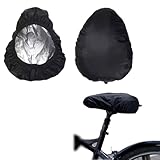 JYXNU 2pcs Fahrradsattel Regenschutz überzug,Sattelbezug wasserdichte Fahrradsattelabdeckung,Elastische Fahrradsattel Schutzhülle,Fahrrad Sattelschutz, Reißfester Überzug für Wind und Wetter