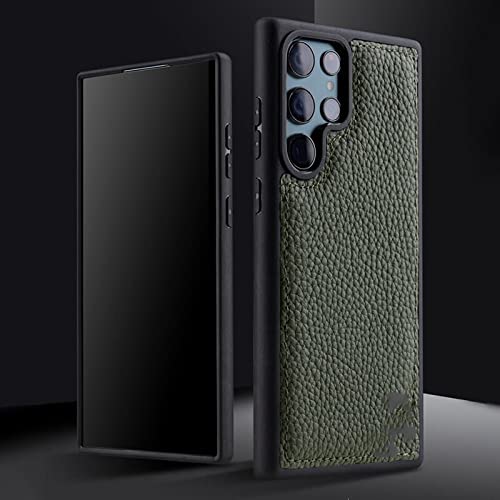 Coque Cuir S22 Ultra Gris - Finie la Peur des Chocs avec la Housse Silicone et Vachette