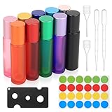 SJDKAKJSA 10 Pcs 10ml Frascos Roll On Aceites Esenciales, Botes Roll On...