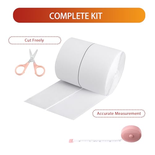 Image of 20Ft *3 Inch Hook and Loop Tape with Adhesive Back, Heavy Duty Double Sided Adhesive Strips, Strong Sticky Strips Roll for Home /Office /School /Car, White