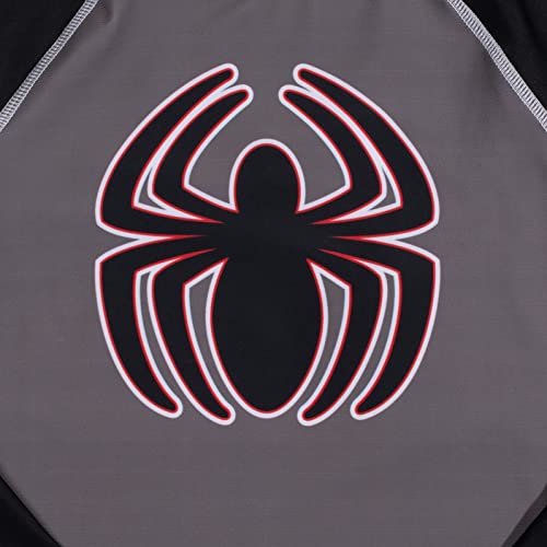 Marvel Avengers Spider-Man Big Boys Swim Rash Guard Swim Trunks Black/Grey 8 #TOP6