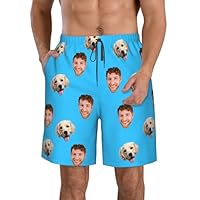 MOSGDBV Personalisierte Badehose - Mit Eigenem Foto Bedruckte Strandshorts