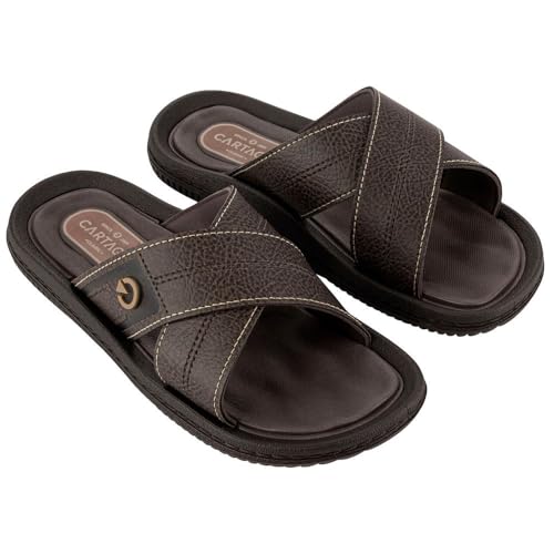 Sandalias Cartago Fiji IV Slide para hombre en color marrón casual