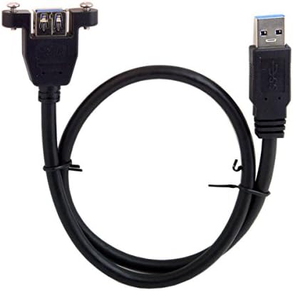 CY USB 3.0 A Type Male to Female Extension Cable with Panel Mount Screws 50cm
