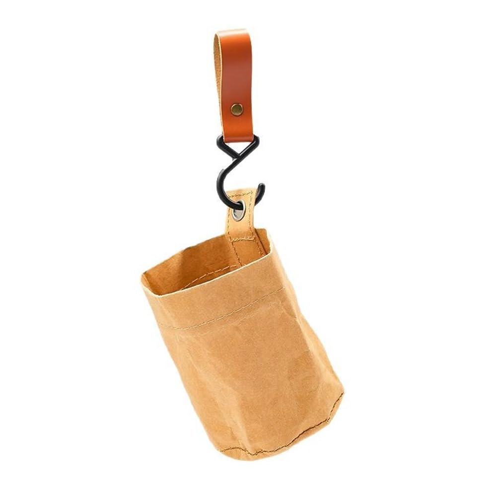 ARFUKA Kraft Paper Back of Seat Car Organizer - Backseat Hanging Storage Basket with Headrest Hooks for Effortless Car Organization