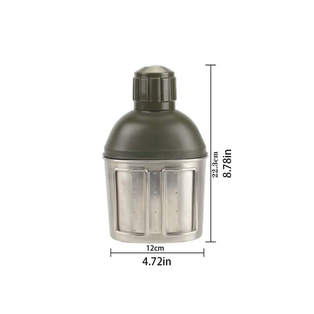 Bouteille d'eau Bouilloire de Camping Bouilloire extérieure Bouilloire de pêche Portable adaptée à la randonnée randonnée Bouteille d'eau en Acier Inoxydable Gourde