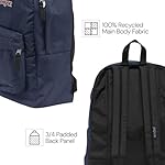 JanSport SuperBreak One Backpacks - Durable, Lightweight Bookbag with 1 Main Compartment, Front Utility Pocket with Built-in Organizer - Premium Backpack, Black - Image 3
