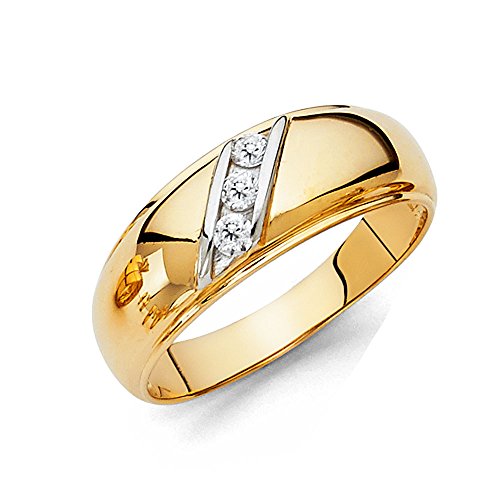 Mens 14k Yellow Gold Wedding Band