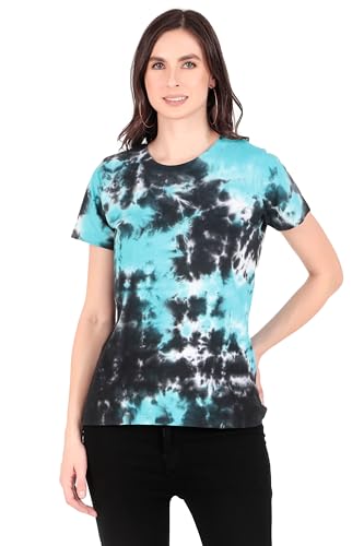 Stories.Label Women 100% Cotton Tie Dye Tshirt in Ribbed Neck Inc...