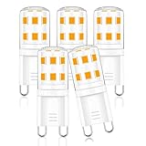 Cinsenten G9 LED Leuchtmittel warmweiß 3000K, LED Lampen 2W entspricht 25W 20W Halogenlampe, G9 Glühbirne, kein Flackern, nicht dimmbar, Enegiesparende kleine Birne, 5er Pack