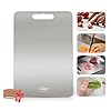 Titanium Cutting Board 100 Pure Titanium Cutting Boards For Kitchen Dishwasher Safe Non Toxic Cutting Board Double Sided Metal Cutting Board for Cutting Meats Fruits Vegetables large