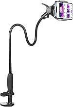 Smartphone Stand with Flexible Arm 85 cm, Universal Mobile Phone Holder with Desk or Bed Clamp, 360° Adjustable Phone Holder for Video, TikTok, Streaming, Reading