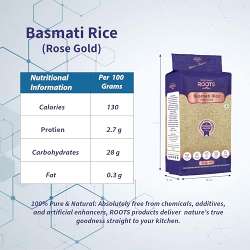Roots Basmati Rice Rose Gold 5 kg (1 kg - Pack of 5) | Premium Long ...