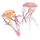 Mikinona 2 Piezas Modelos Decorativos de Medusas para Hogar y Acuario Juguetes Educativos Infantiles de Animales Marinos Accesorios Coloridos para Decoración de Salones y Peceras