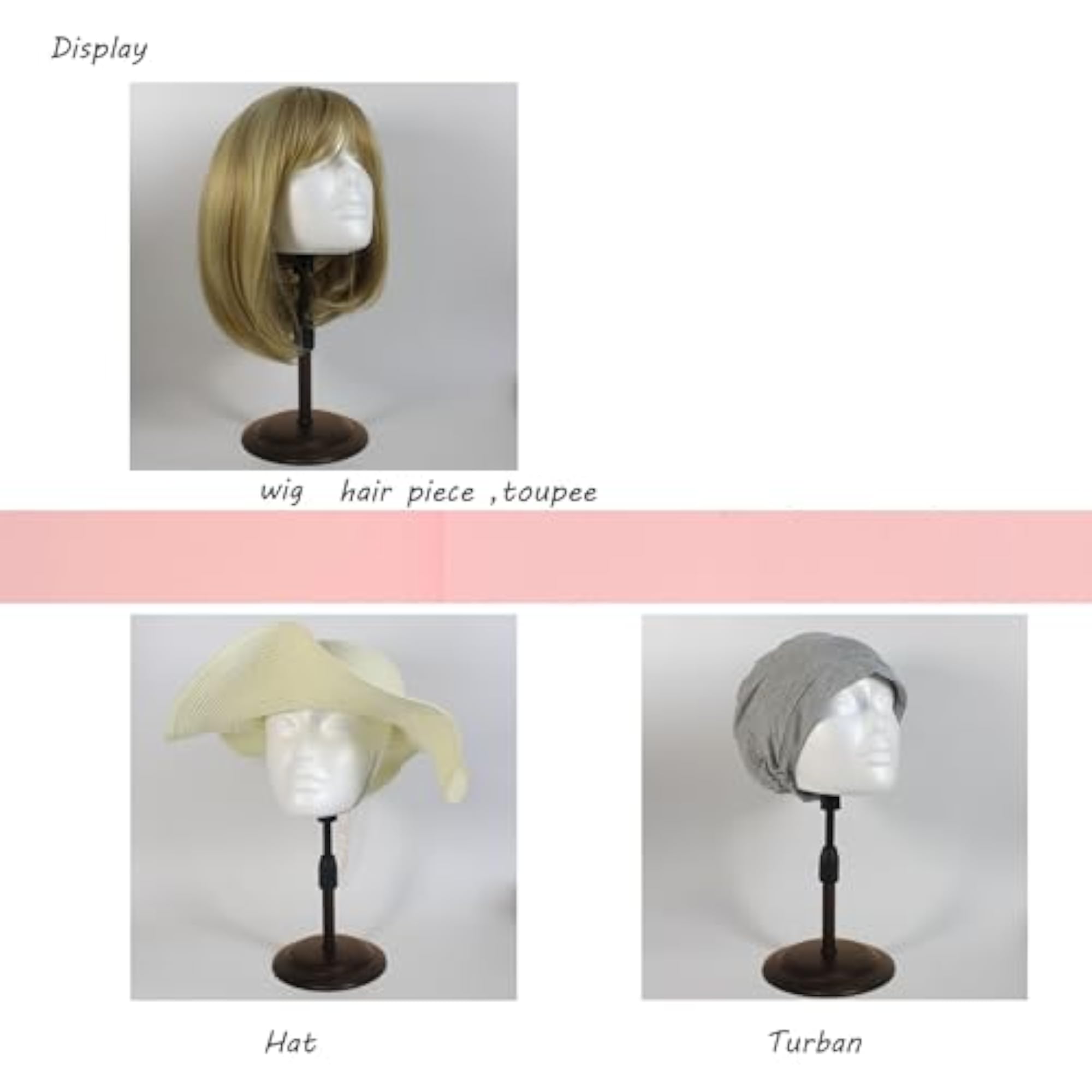 Adjustable Styrofoam Mannequin Head Holder Stand