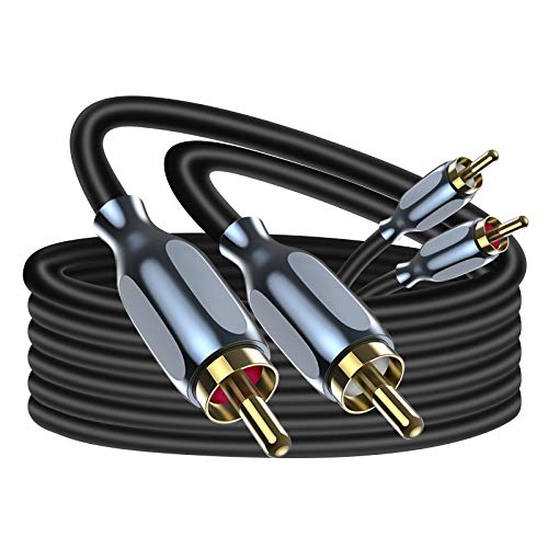 RCA to RCA Cable, [5.9ft/1.8m, Hi-Fi Sound] 2 RCA Male to 2 RCA Male HiFi Stereo Audio Cord for Home Amplifiers, Theater, HD TV, DVD Players, Speakers- HiFi Systems Premium Sound Quality Plug