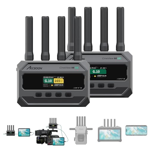 Image of Accsoon CineView SE 4K Wireless SDI HDMI Video Transmitter&Receiver, 4K30 /1080P60 Camera Control Video Transmission System, 1312ft 50ms Lat. USB +4 Apps Monitoring, Pair CineView M7 Pro /Master 4K