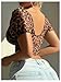 SOLY HUX Women's Leopard Print Front Closure Push Up Bustier Corsets Short Sleeve Sweetheart Neck Crop Tops Brown Leopard X-Large
