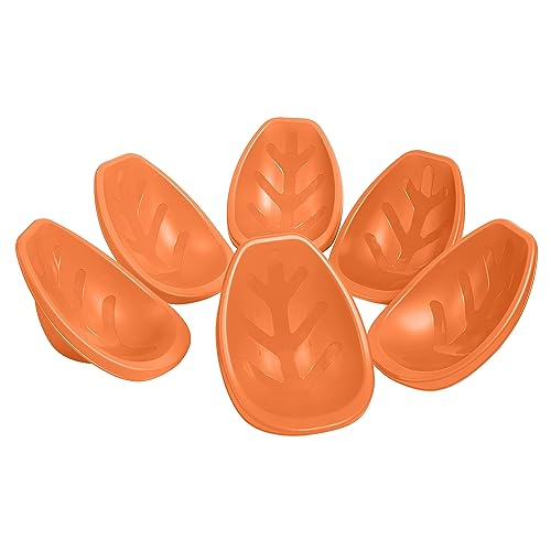 Image of ECR4Kids Plastic Leaf Scoop Floor Rocker Seat, Classroom Furniture, Orange, 6-Piece