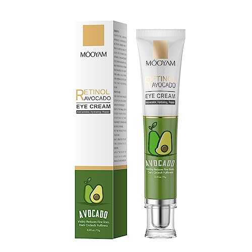 Retinol Avocado Eye Cream Hydrating Under Eye Cream, Anti-Aging Eye Cream Skin Care Treatment Cream, Overnight Under Eye Cream for Dark Circles, Puffiness, and Fine Lines to Restore Your Beauty Skin