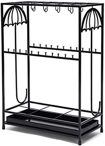 Porte-parapluie en fer forgé avec bac de vidange meuble rangement parapluie long