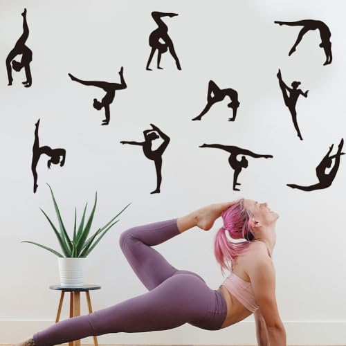 SUPERDANT Gymnastics Wall Stickers Girls Wall Decal Gymnastic Posture Vinyl Wall Art Stickers Decor Peel and Stick DIY Art Wall Decors for Bedroom Living Room Nursery Bathroom - Image 4