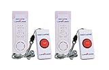 Secure SWCB-1S (2-Pack) Wireless Slimline Pager Call Button Nurse Alert System - Patient Help Button and Caregiver Receiver - 500+ Ft Range