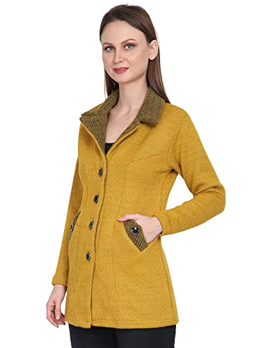 Image of Matelco Womens Woollen Collared Coat Cardigan