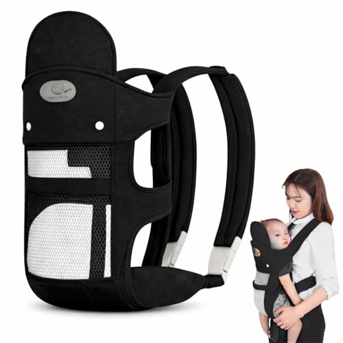 Panda Mochila Canguru Para Bebê Modelo Ajustável Respirável Ergonômico Porta Bebê Confortável Até 15kg Preto