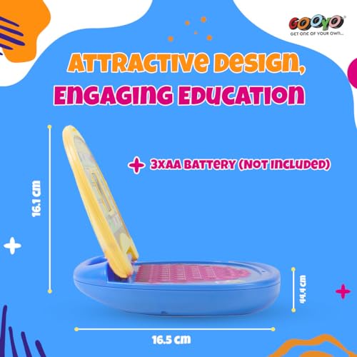 Gooyo 2011A Battery Operated Educational Learning Laptop Toy with LED Display and Music Effect | Babies/Girls/Boys/Toddlers, Power Source: 3xAA Battery (Not Included)
