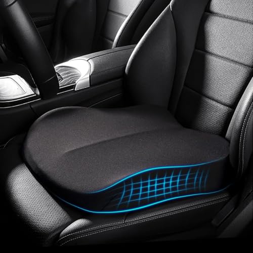 MKNQUVG Car Seat Cushion for Kia Pegas Picanto KX7 Venga Sportage Forte, Memory Foam Height Boost, Tailbone Pain Relief Cushion, Ergonomic Anti-Slip Seat Pad for Long Driving & Daily Commute,B