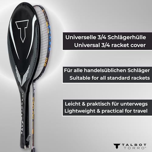 Talbot Torro Badminton Schlägerhülle 3/4 Cover, schwarz, one Size