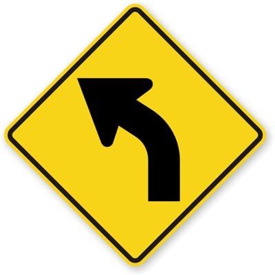 SmartSign "Left Curve" MUTCD Compliant Sign | 24" x 24" 3M Engineer Grade Reflective Aluminum, Made in USA