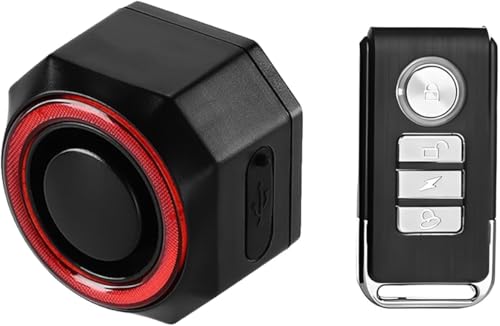 QUMOX SF33R Luz Trasera para Bicicleta con Alarma, Carga USB-C, Luz de Freno Inteligente, IP65 Impermeable, Mando a Distancia, Sirena Antirrobo para Bicicleta, E-Bike, Patinete