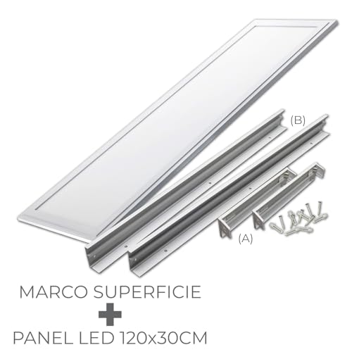 LED Panel 120×60 Set mit Aufbaurahmen und LED Einbaustrahler