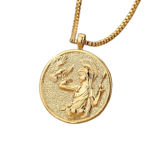 Collier Athena en acier inoxydable : un médaillon grec d'exception pour femme