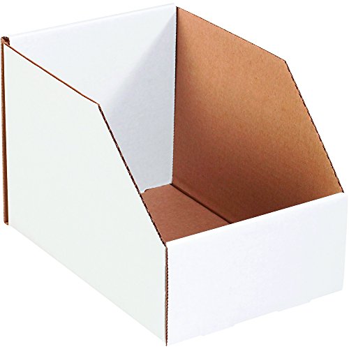 Image of Tape Logic TLBINJ8128 Jumbo Open Top Bin Boxes, 8 inch x 12 inch x 8 inch, White (Pack of 25)