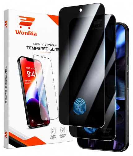 Image of WonRia Pack 2 - Borderless Privacy Tempered Glass for Pixel 11 | Pixel 11 Pro 5G Ultrasonic FingerPrint Unlock | 9H Screen Guard Protector | Anti-Spy | Case Friendly - Installation Kit