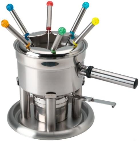 Stainless Steel Fondue Set With 6 Forks