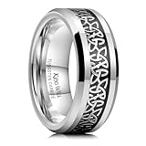 King Will Celtic Knot Tungsten Carbide Ring 8mm Wedding Band for Men Engagement Ring Comfort Fit 11