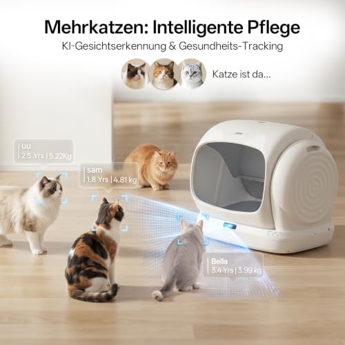 UBPET C41 Pro Litière Auto nettoyante pour Chat avec caméra, XXXL Litière Auto nettoyante avec contrôle par Application, Reconnaissance précise pour Plusieurs Chats - 3