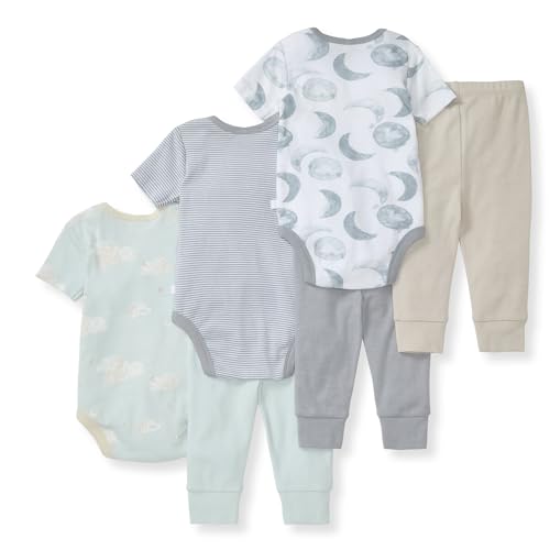 Burt Bees - 6Pk Baby Unisex Organic Cotton Bodysuit & Pant Set, Limestone - Image 3