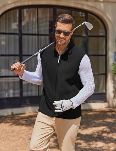 COOFANDY Mens Polar Fleece Vest Lightweight Sleeveless Jacket Warm Zip up Outerwear Vests with Zipper Pockets for Hiking4