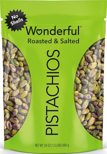 Wonderful Pistachios No Shells, Roasted & Salted Nuts, 24 Ounce Bag
