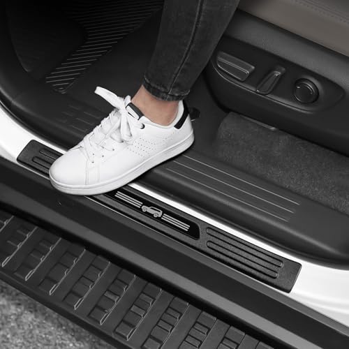 Hugeek 4PCS Door Sill Protector Compatible with Toyota 2024 2025 2026 Land Cruiser Prado 250 J250 LC250 Accessories Matte Black ABS Plastic Material Automobile Door Entry Guards