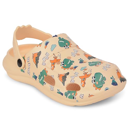 Image of Liberty Lucy&Luke ALEX-K2E Kids Clogs for Boys & Girls | Lightweight Slip-On Clogs - Beige & White | Durable & Soft EVA Sole | Comfortable & Breathable Sandals for Walking, Beach & Every Day Wear
