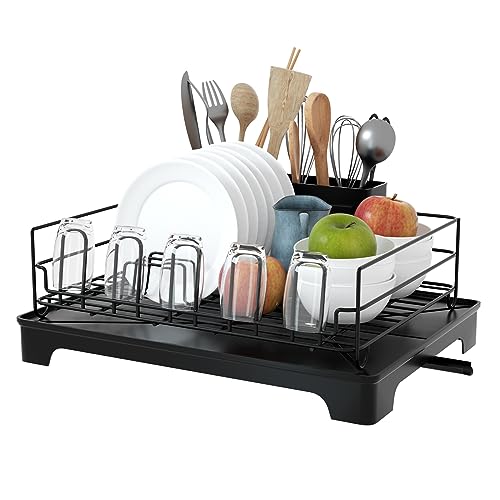 Image of Dish Drying Rack, Space-Saving Dish Rack, Single Layer Cup Holder Dish Racks For Kitchen Counter, Drying Rack For Kitchen Sink, Collection Dish Drainer Board Utensil Holder Kitchen Dish Drying Rack