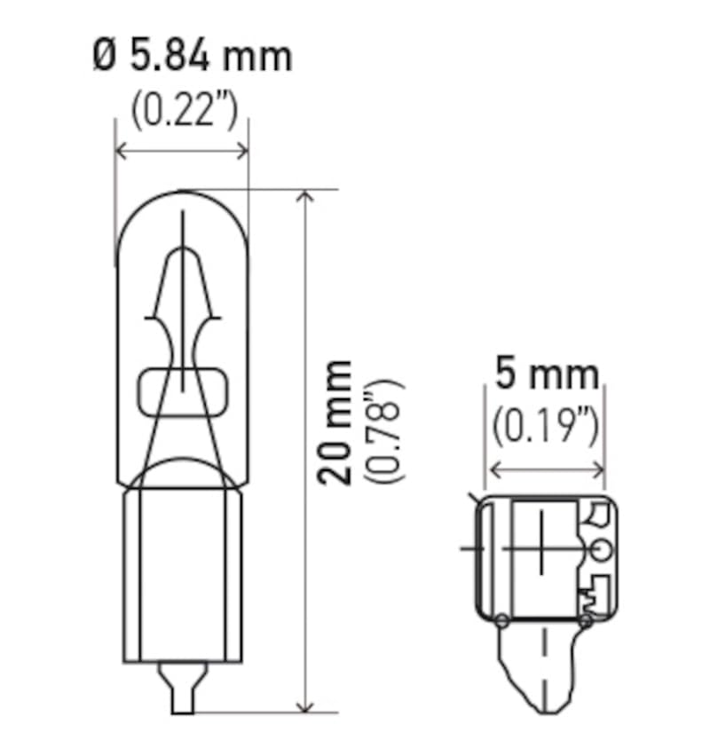 Bomba 12V 2.3W W2X4.6D T1.5 Hella Bulb miniatura 4